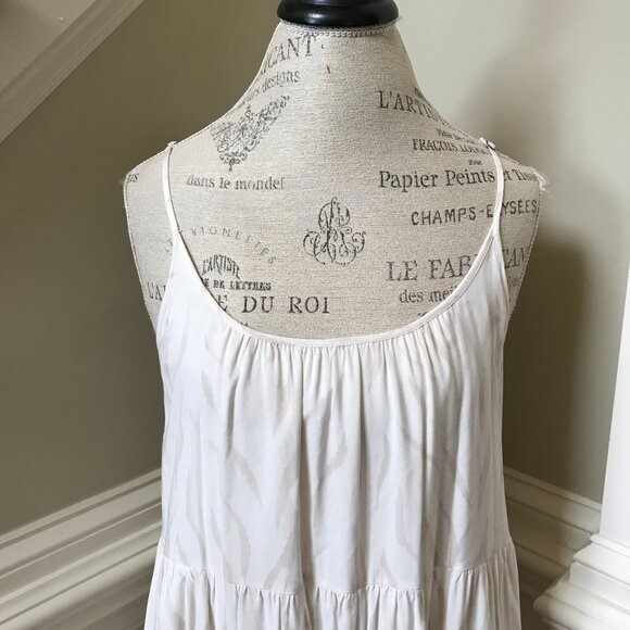 Z Supply Lido Slub Midi Maxi Dress Womens Medium Cream Ivory Sleeveless Tiered - Picture 7 of 15